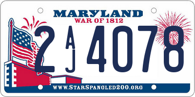 MD license plate 2AJ4078