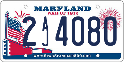 MD license plate 2AJ4080