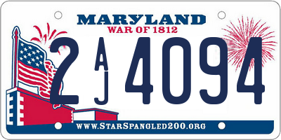 MD license plate 2AJ4094