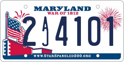 MD license plate 2AJ4101