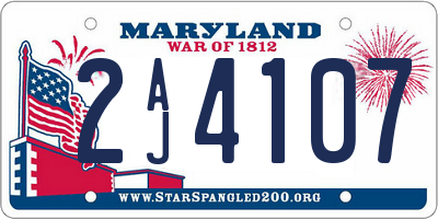 MD license plate 2AJ4107