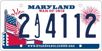 MD license plate 2AJ4112