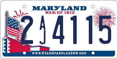 MD license plate 2AJ4115