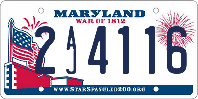 MD license plate 2AJ4116