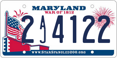 MD license plate 2AJ4122