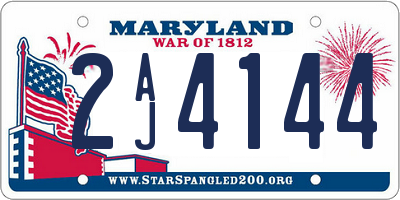 MD license plate 2AJ4144