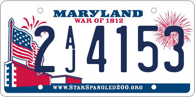 MD license plate 2AJ4153