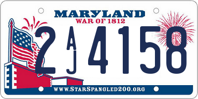 MD license plate 2AJ4158