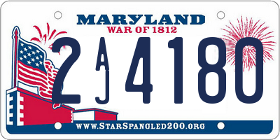 MD license plate 2AJ4180