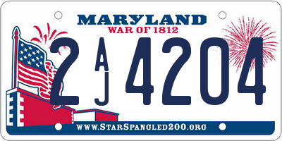 MD license plate 2AJ4204