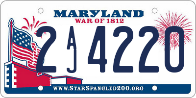 MD license plate 2AJ4220
