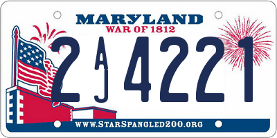 MD license plate 2AJ4221