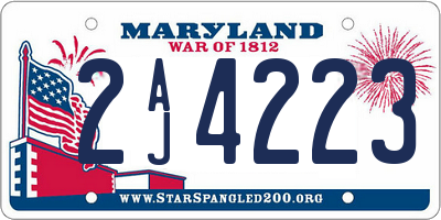 MD license plate 2AJ4223