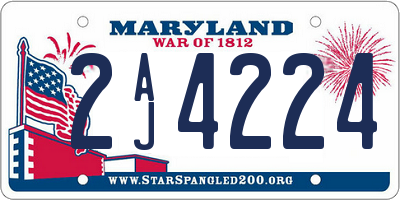 MD license plate 2AJ4224