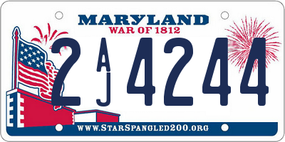 MD license plate 2AJ4244