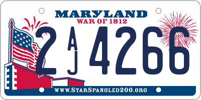 MD license plate 2AJ4266