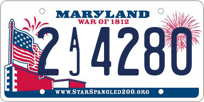 MD license plate 2AJ4280