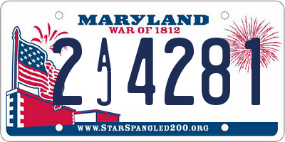 MD license plate 2AJ4281