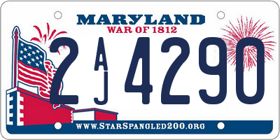 MD license plate 2AJ4290