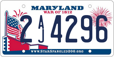MD license plate 2AJ4296