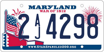MD license plate 2AJ4298