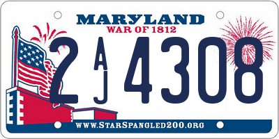 MD license plate 2AJ4308