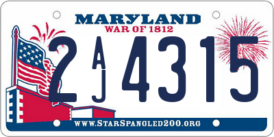 MD license plate 2AJ4315