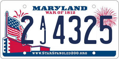 MD license plate 2AJ4325