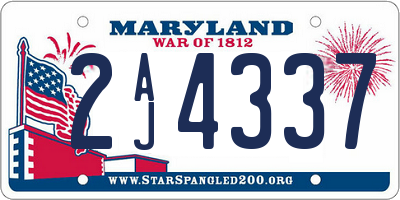 MD license plate 2AJ4337