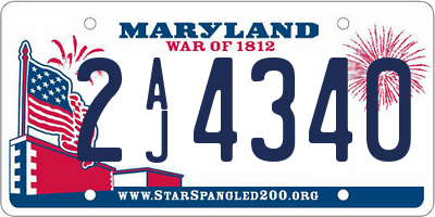 MD license plate 2AJ4340