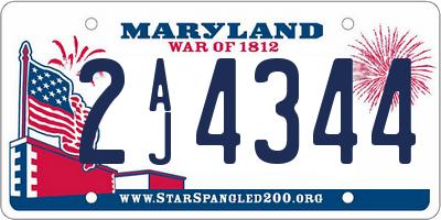MD license plate 2AJ4344