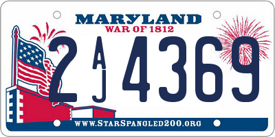 MD license plate 2AJ4369