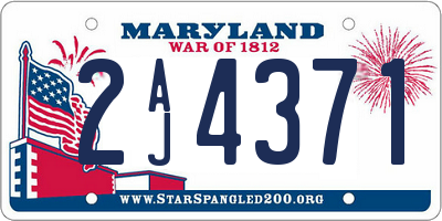 MD license plate 2AJ4371