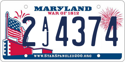 MD license plate 2AJ4374