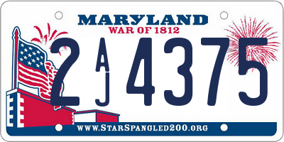 MD license plate 2AJ4375