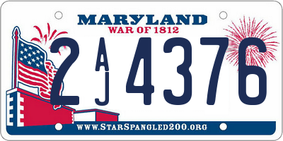 MD license plate 2AJ4376