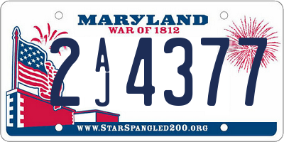 MD license plate 2AJ4377