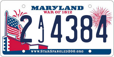 MD license plate 2AJ4384