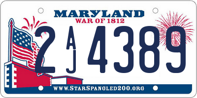 MD license plate 2AJ4389