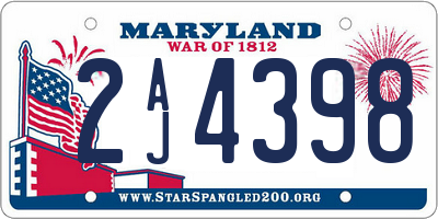 MD license plate 2AJ4398