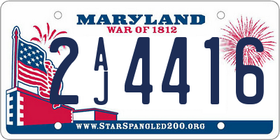 MD license plate 2AJ4416