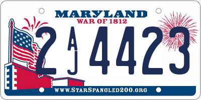 MD license plate 2AJ4423