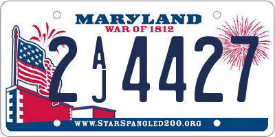 MD license plate 2AJ4427