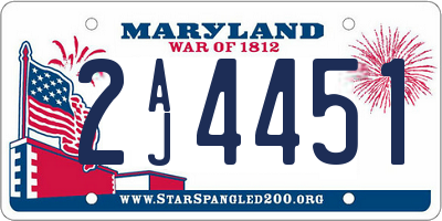 MD license plate 2AJ4451