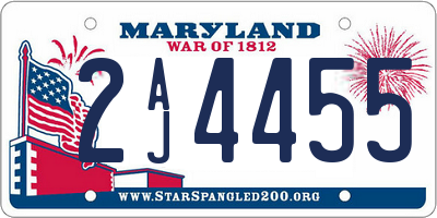 MD license plate 2AJ4455