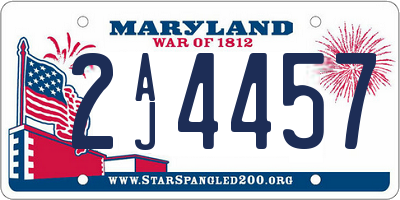 MD license plate 2AJ4457