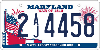 MD license plate 2AJ4458