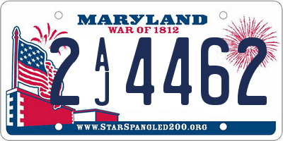 MD license plate 2AJ4462