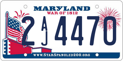 MD license plate 2AJ4470