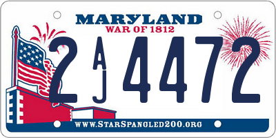 MD license plate 2AJ4472